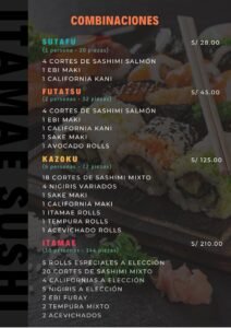 Itame Sushi Bar Carta